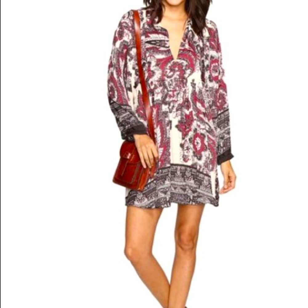 Free people say you love me paisley babydoll dress medium m